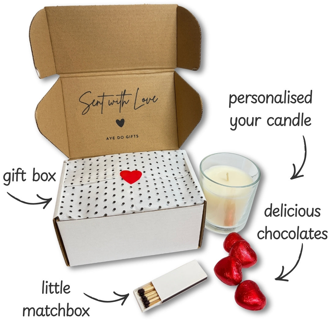 Personalised Entwined Hearts Wedding Candle Gift Set  | Friend, Couples